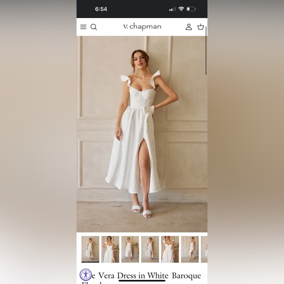 V. Chapman The Vera Dress in White Baroque Floral Size: 4 - Picture 5 of 12